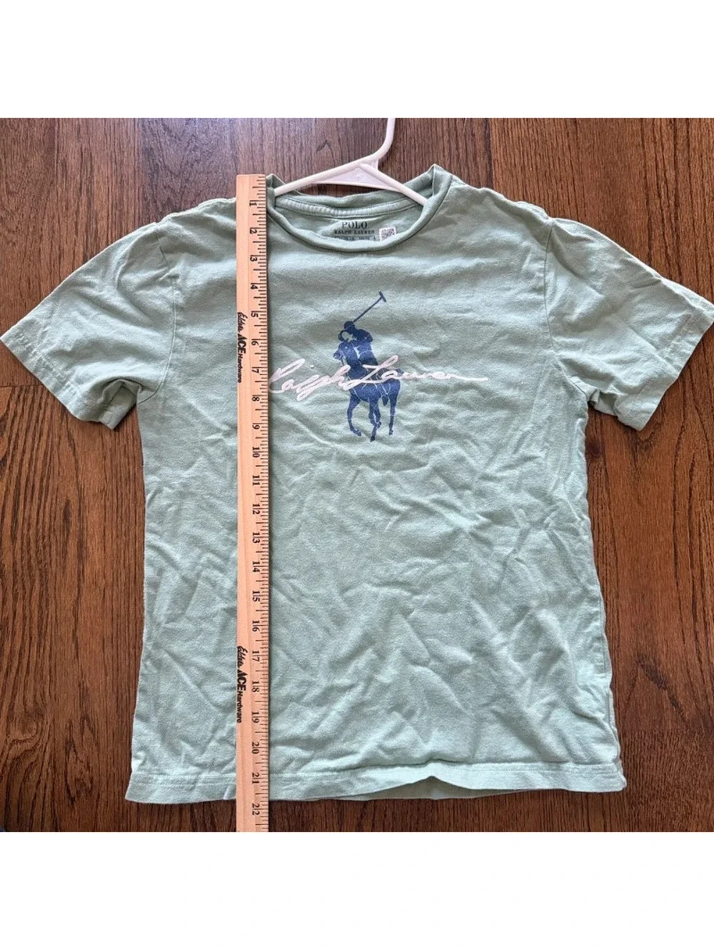 Polo Ralph Lauren Boys M 10-12 Big Pony T Shirt Green Signature Logo Tee